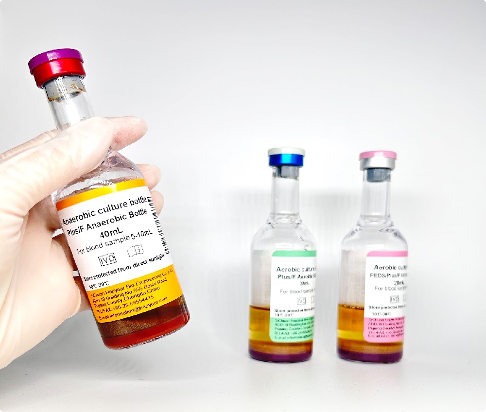 Lanzamiento de nuevos productos - botellas de cultivo de sangre fluorescente